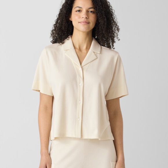 NWT Organic Cotton Interlock Notch Collar Sleep Shirt - Picture 1 of 6